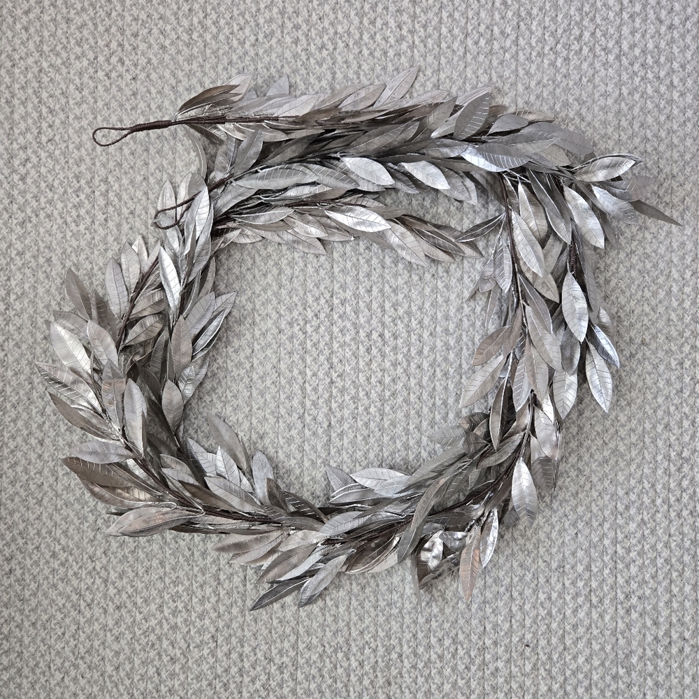 Pair of CB2 Champagne Bay Faux Leaf Garlands